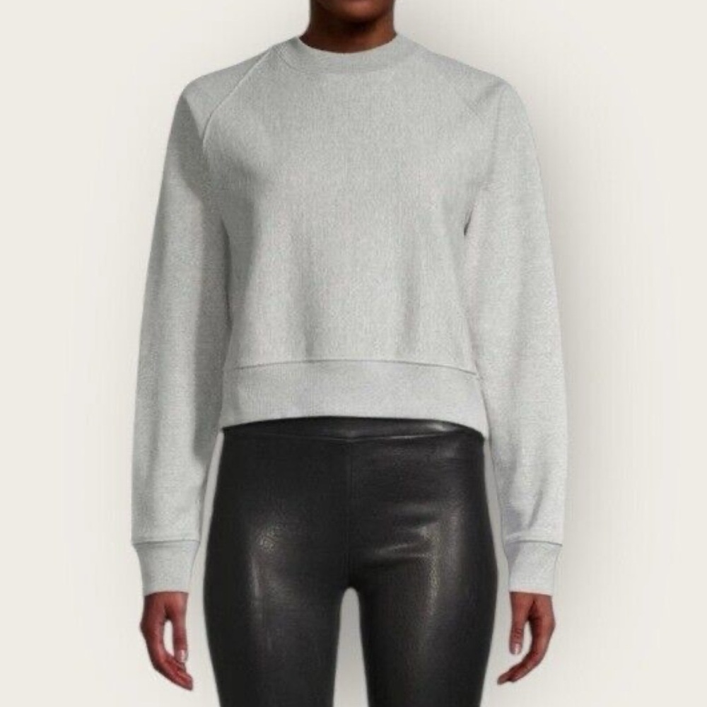 NWT Thakoon Crewneck Sweatshirt Cropped Boxy Heather Gray Size L Naadam